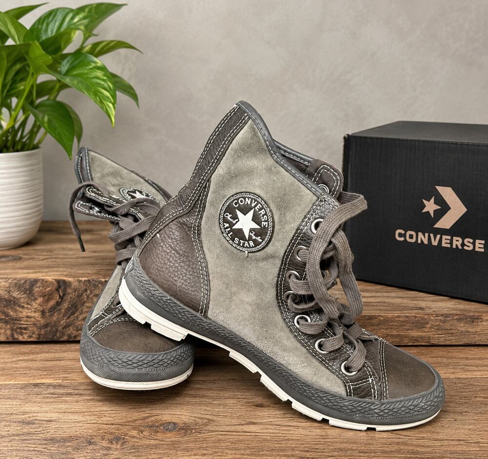 Converse All Star High Top Sneakers Gray Brown Size 6.5